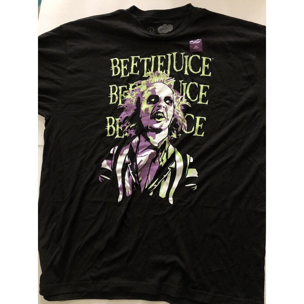 Beetlejuice Beetljuice Mens Short Sleeve Graphic T Shirt 2XL Black NWT